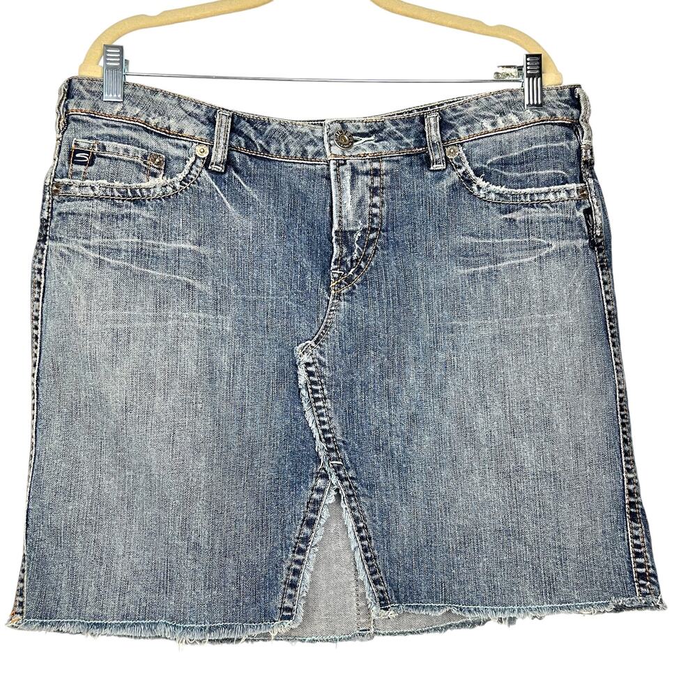 SILVER JEANS Skirt 'ANA' Light Wash  Size 34  Retro Boho Y2K Coquette Grunge